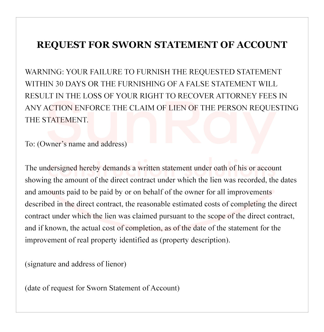 What Is a Sworn Statement of Account? How Do I Respond to a Sworn